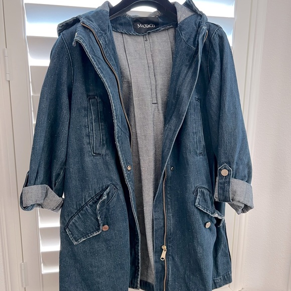 Max & Co denim jacket coat hoodie - Picture 1 of 11